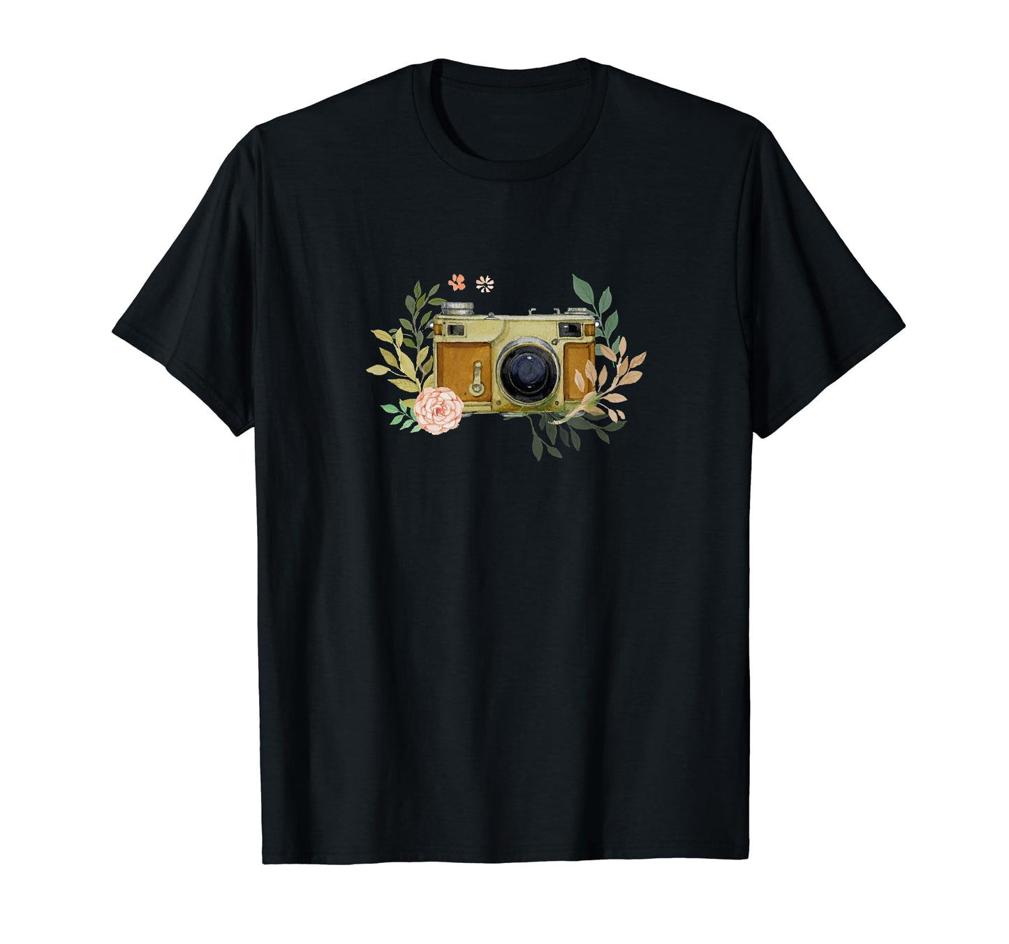 Camera Floral Crown Flower T-Shirt - Graphic Print Men Women - T-Shirt, Sweatshirt, Hoodie