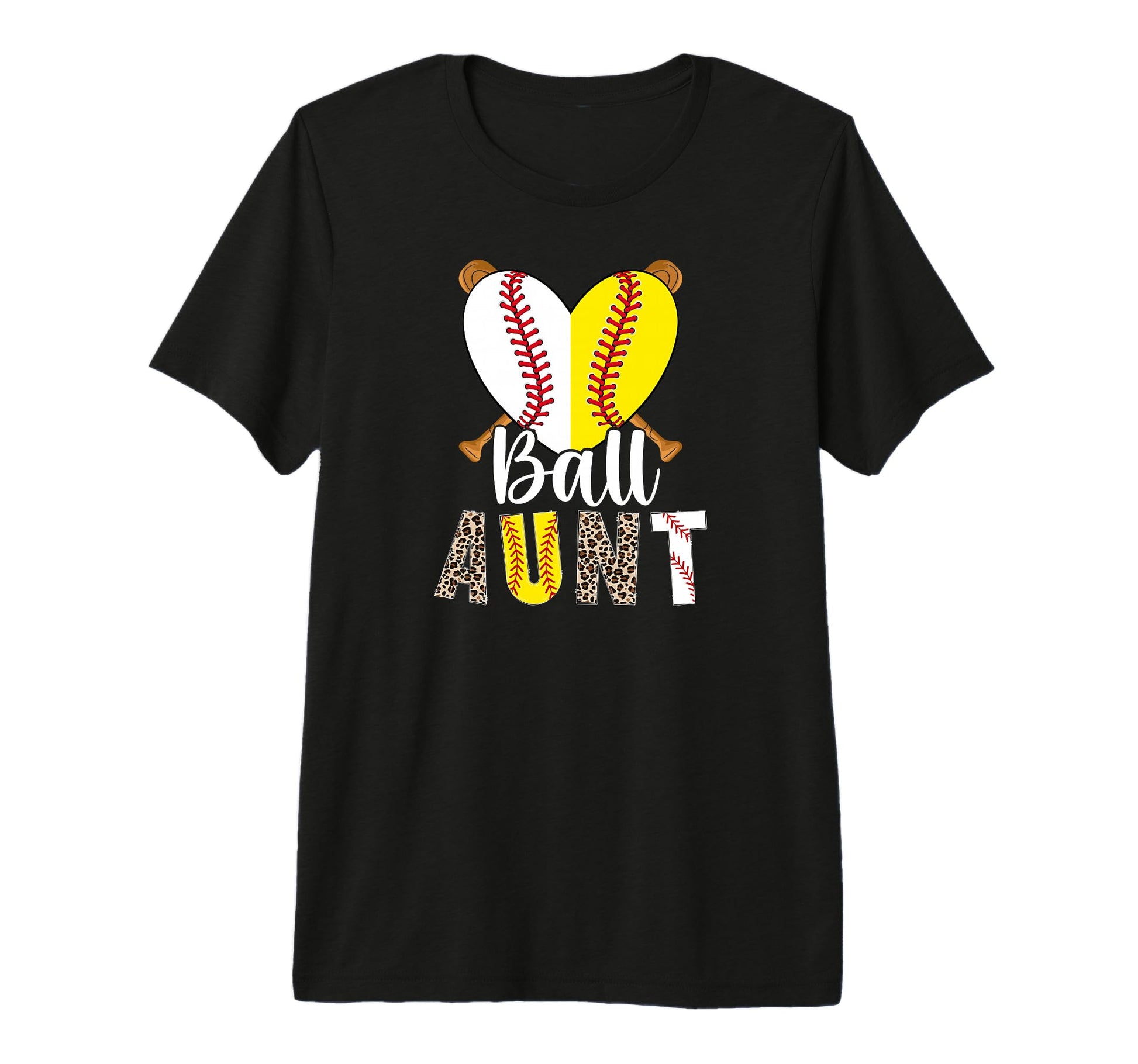 Ball Aunt Heart Softball Baseball Aunt T-Shirt - Streetwear Style Unisex - T-Shirt, Sweatshirt, Hoodie