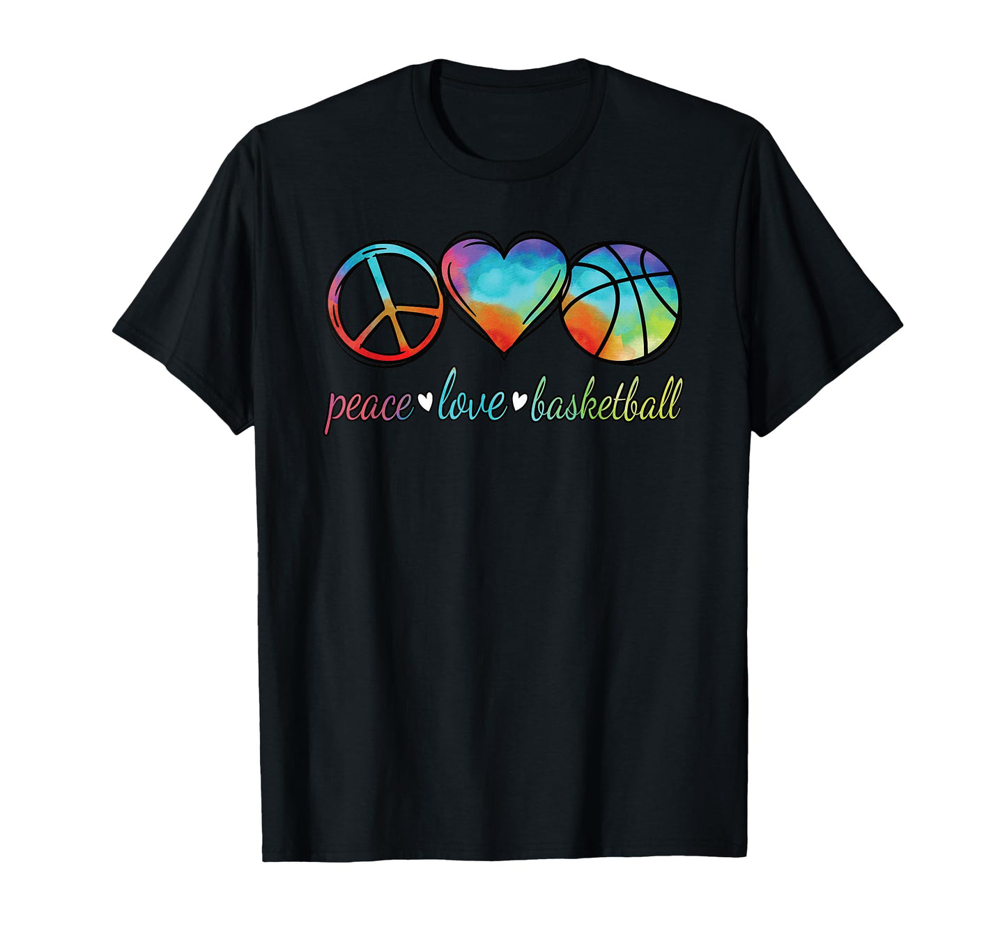Peace Love Basketball Basketball Lover T-Shirt - Minimalist Print Men Women - T-Shirt, Sweatshirt, Hoodie