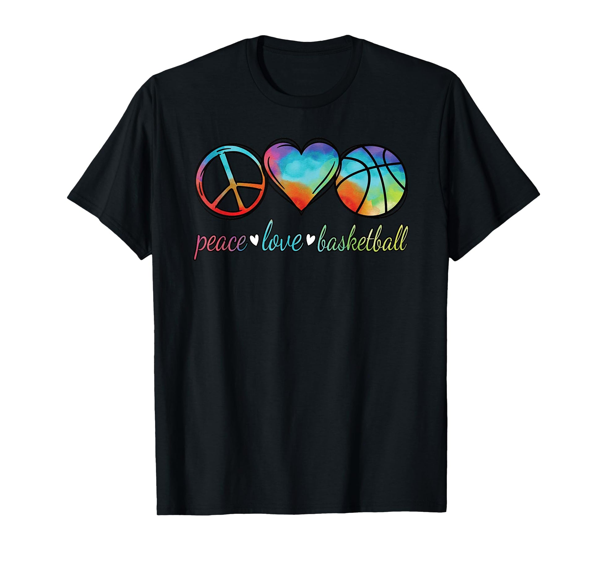 Peace Love Basketball Basketball Lover T-Shirt - Minimalist Print Men Women - T-Shirt, Sweatshirt, Hoodie