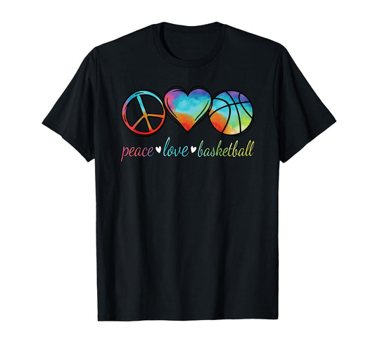 Peace Love Basketball Basketball Lover T-Shirt - Minimalist Print Men Women - T-Shirt, Sweatshirt, Hoodie