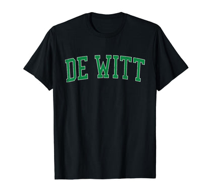 De Witt Ny Distressed Green Varsity T-Shirt - Minimalist Print for Adults - T-Shirt, Sweatshirt, Hoodie