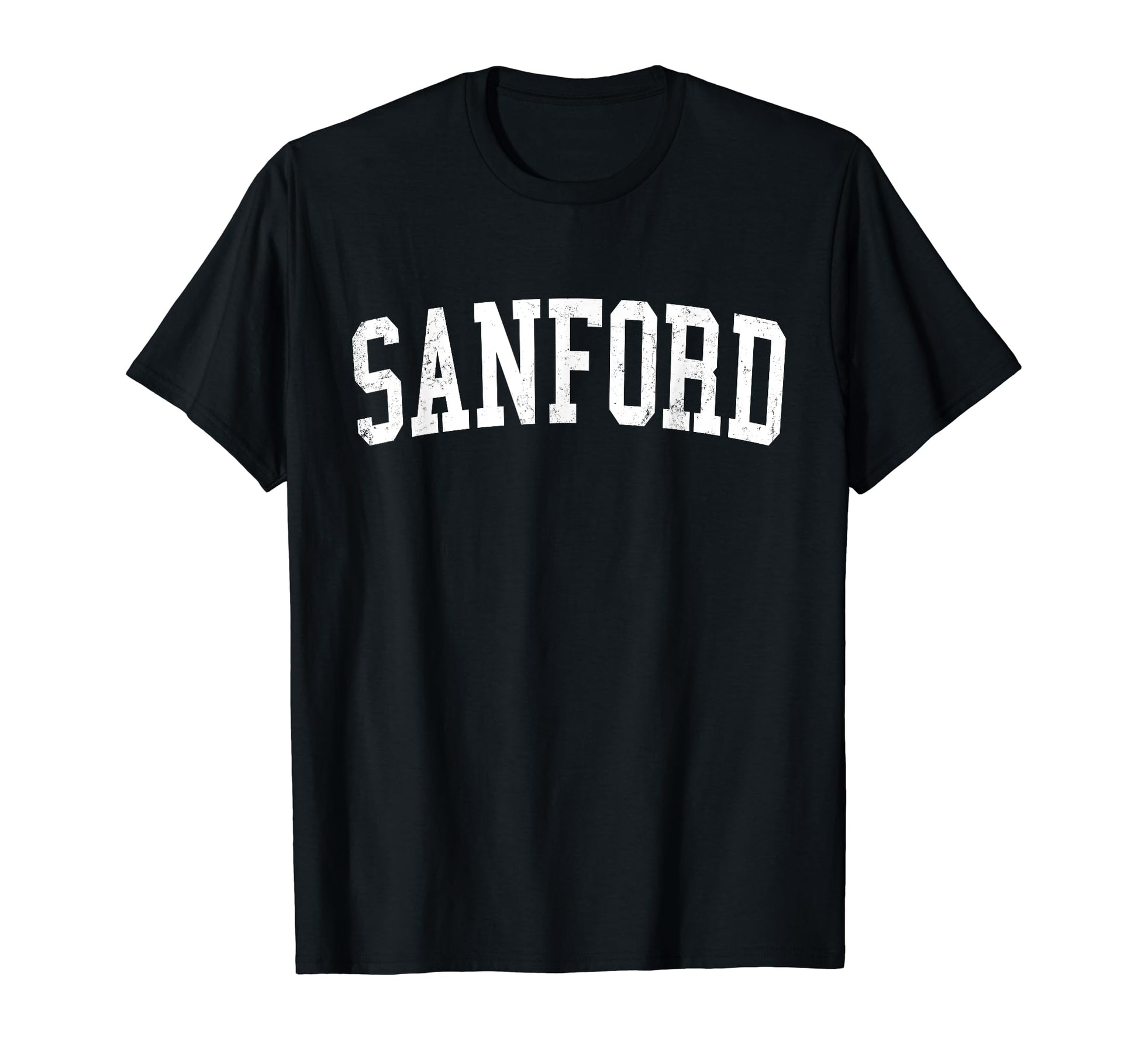 Sanford Fl Distressed White Varsity T-Shirt - Fun Novelty Design for Adults - T-Shirt, Sweatshirt, Hoodie