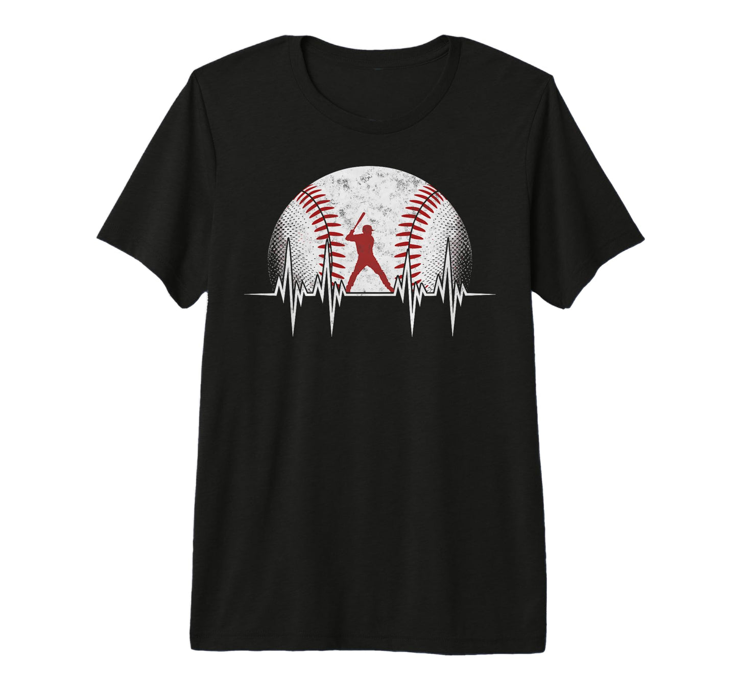 Baseball Ball Heartbeat Player Coach T-Shirt - Trendy Graphic for Adults - T-Shirt, Sweatshirt, Hoodie