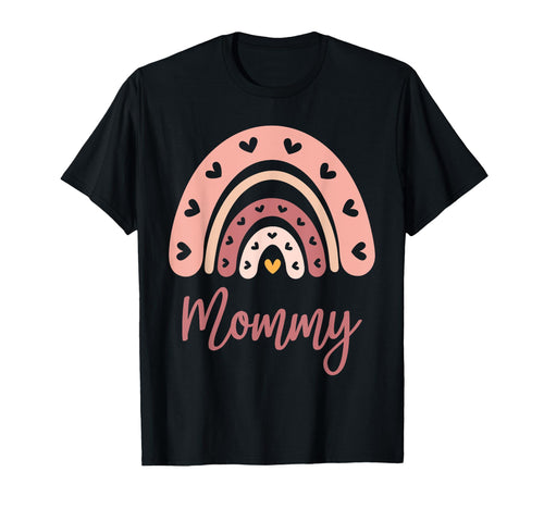 Mommy Birthday Rainbow Boho Mommy T-Shirt - Graphic Print Unisex - T-Shirt, Sweatshirt, Hoodie