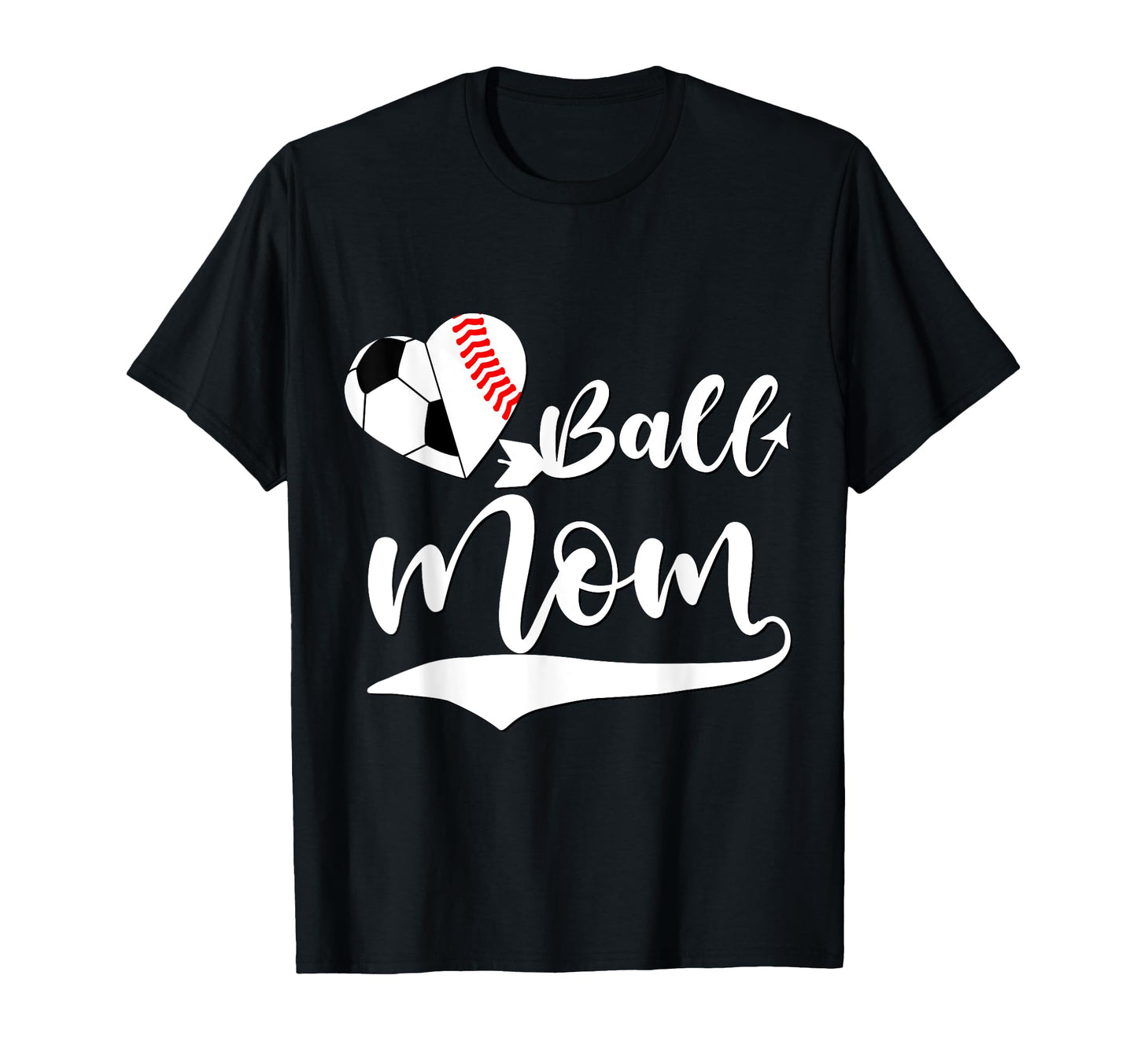Heart Funny Baseball Soccer Mom Lover T-Shirt - Novelty Apparel for Adults - T-Shirt, Sweatshirt, Hoodie