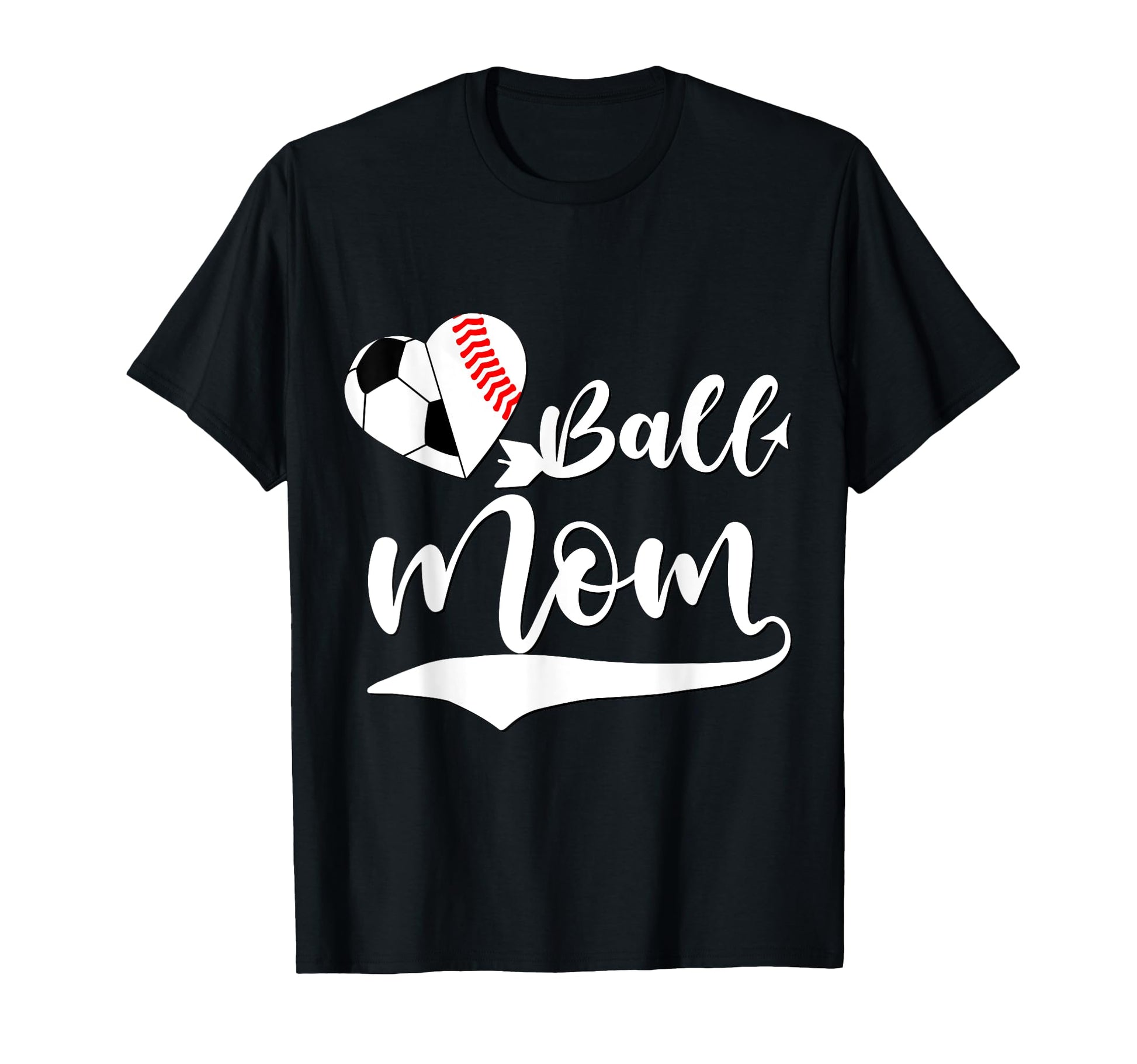 Heart Funny Baseball Soccer Mom Lover T-Shirt - Novelty Apparel for Adults - T-Shirt, Sweatshirt, Hoodie