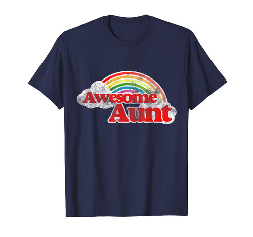 Awesome Aunt Rainbow New Aunts T-Shirt - Casual Everyday Wear Unisex - T-Shirt, Sweatshirt, Hoodie