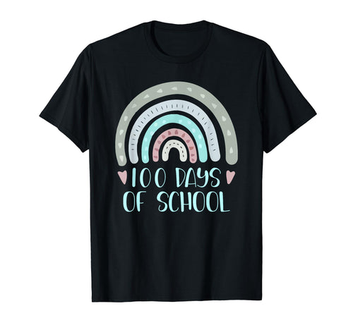 100 Days School Teacher Student Rainbow T-Shirt - Custom Art Print Unisex - T-Shirt, Sweatshirt, Hoodie