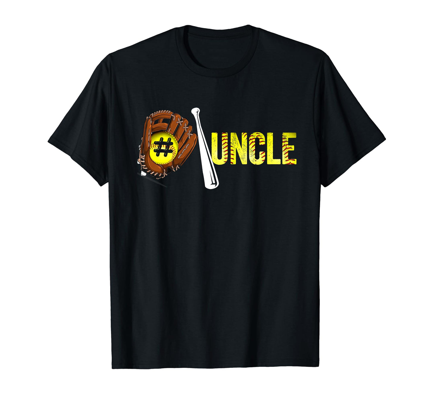Number One Softball Uncle Fathers Day T-Shirt - Graphic Print Men Women - T-Shirt, Sweatshirt, Hoodie
