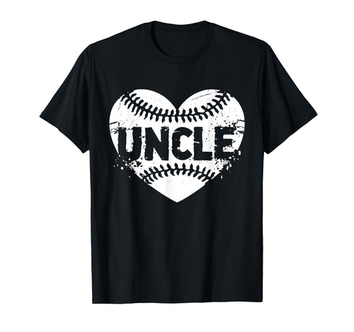 Uncle Baseball Heart T-Shirt - Graphic Print for Adults - T-Shirt, Sweatshirt, Hoodie
