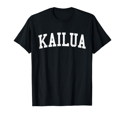 Kailua Hi Distressed White Varsity T-Shirt - Minimalist Print for Adults - T-Shirt, Sweatshirt, Hoodie