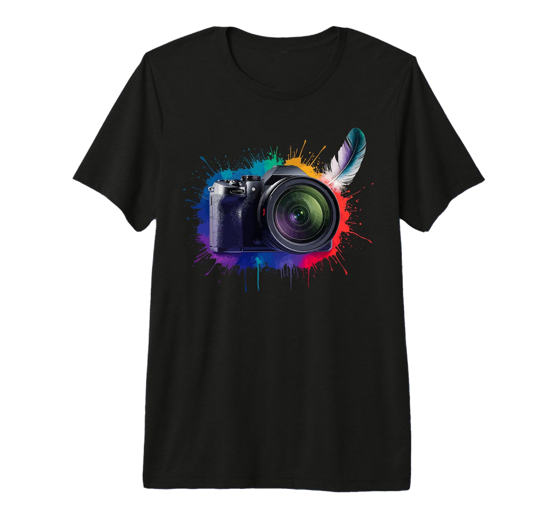 Colorful Camera Electric Photography T-Shirt - Trendy Graphic Unisex - T-Shirt, Sweatshirt, Hoodie