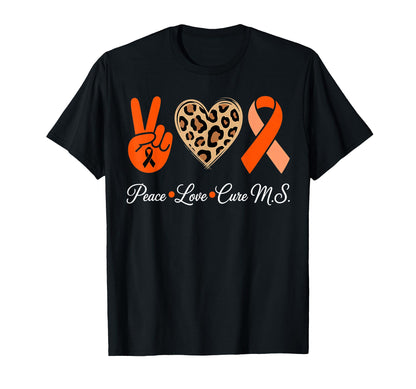 Multiple Sclerosis Awareness Peace T-Shirt - Minimalist Print for Adults - T-Shirt, Sweatshirt, Hoodie
