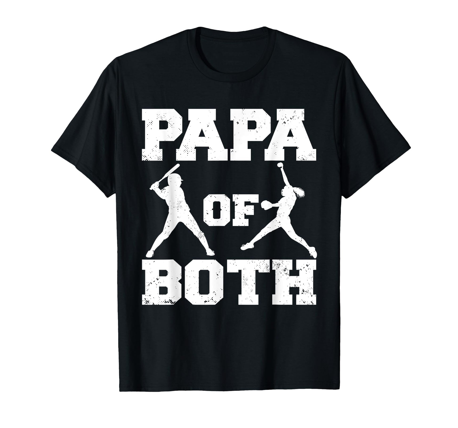 Papa Both Funny Baseball Softball Papa T-Shirt - Graphic Print for Adults - T-Shirt, Sweatshirt, Hoodie