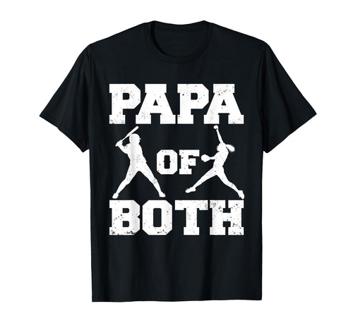 Papa Both Funny Baseball Softball Papa T-Shirt - Graphic Print for Adults - T-Shirt, Sweatshirt, Hoodie
