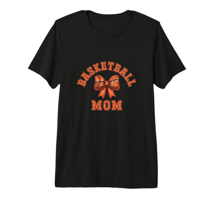 Coquette Basketball Mom Bow Game Day Tri T-Shirt - Custom Art Print Unisex - T-Shirt, Sweatshirt, Hoodie