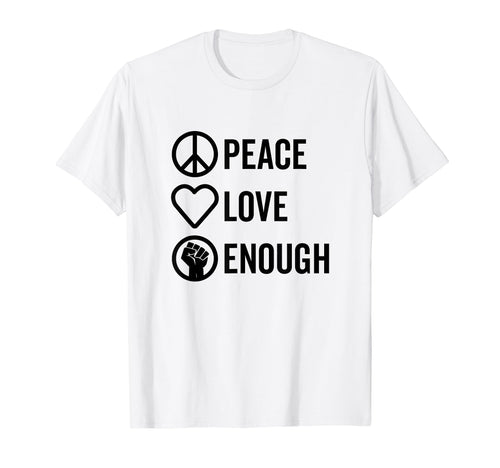 Peace Love Enough Bold Stacked Icons T-Shirt - Trendy Graphic for Adults - T-Shirt, Sweatshirt, Hoodie