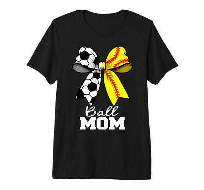 Ball Mom Soccer Softball Mom T-Shirt - Aesthetic Graphic for Adults - T-Shirt, Sweatshirt, Hoodie
