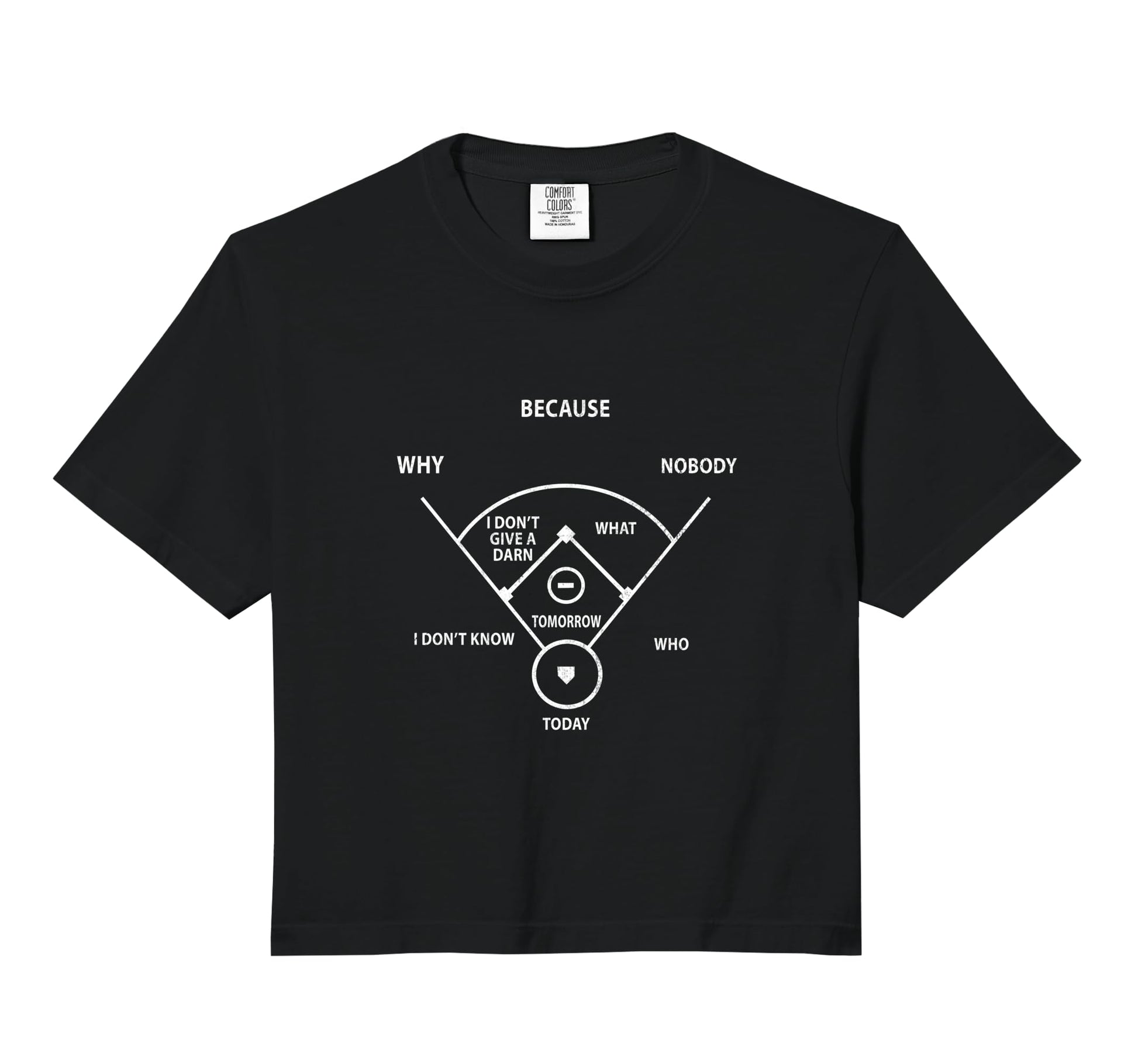 Whos First Baseball Position Joke Sweatshirt - Graphic Print for Adults - T-Shirt, Sweatshirt, Hoodie