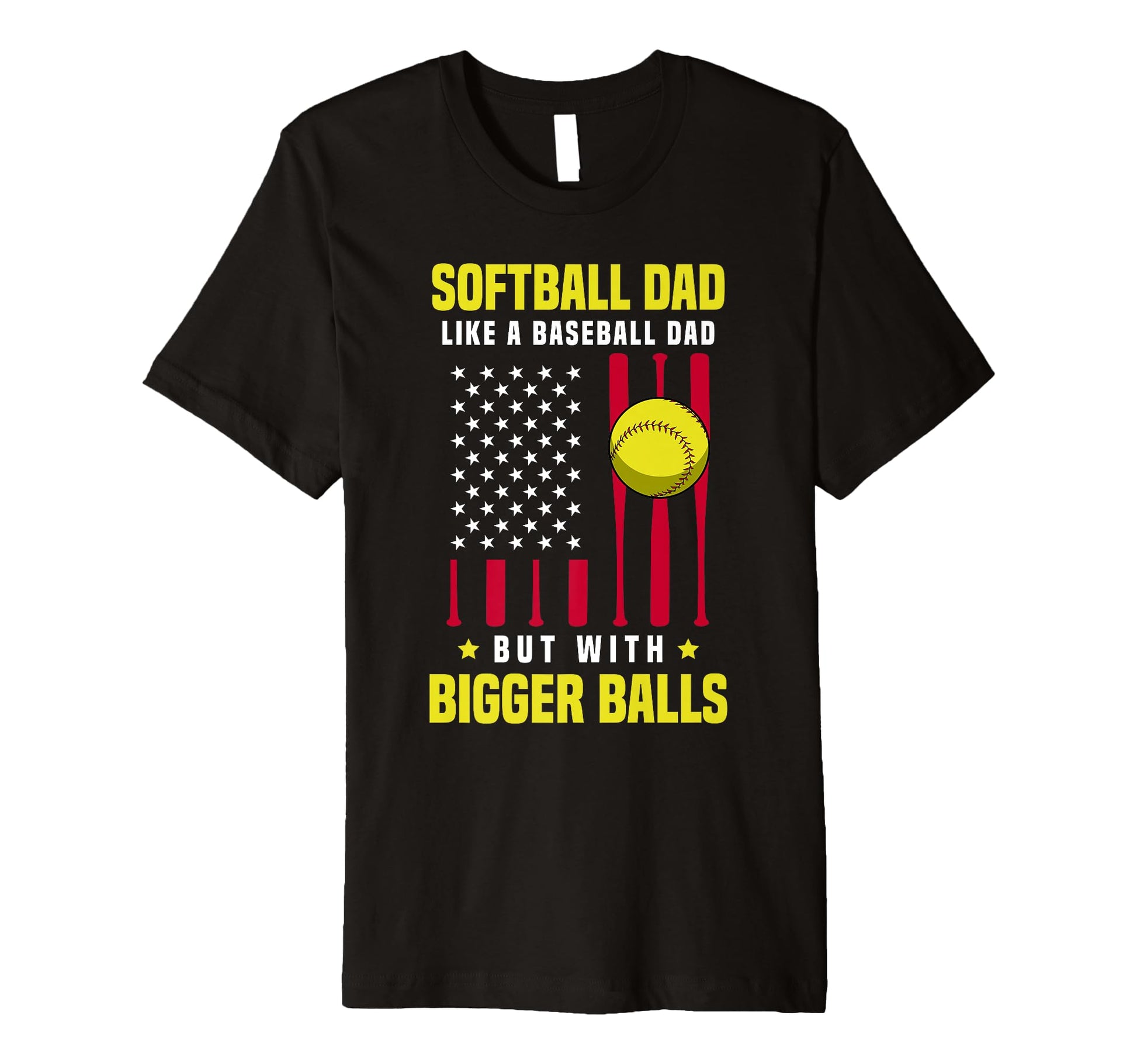 Softball Dad Like Baseball Dad But T-Shirt - Custom Art Print Unisex - T-Shirt, Sweatshirt, Hoodie