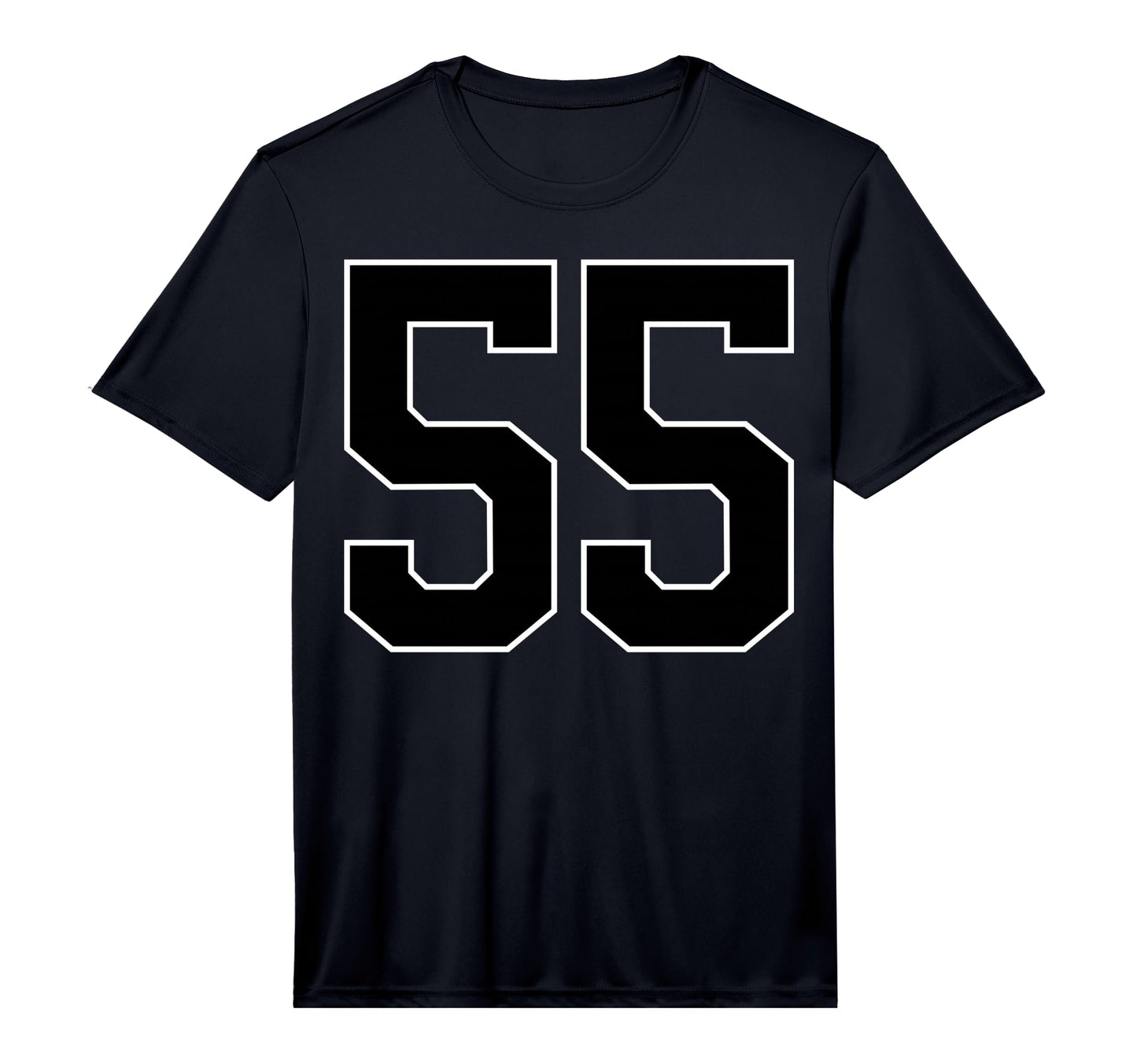 Black Sports Team Number 55 Fan T-Shirt - Casual Everyday Wear for Adults - T-Shirt, Sweatshirt, Hoodie