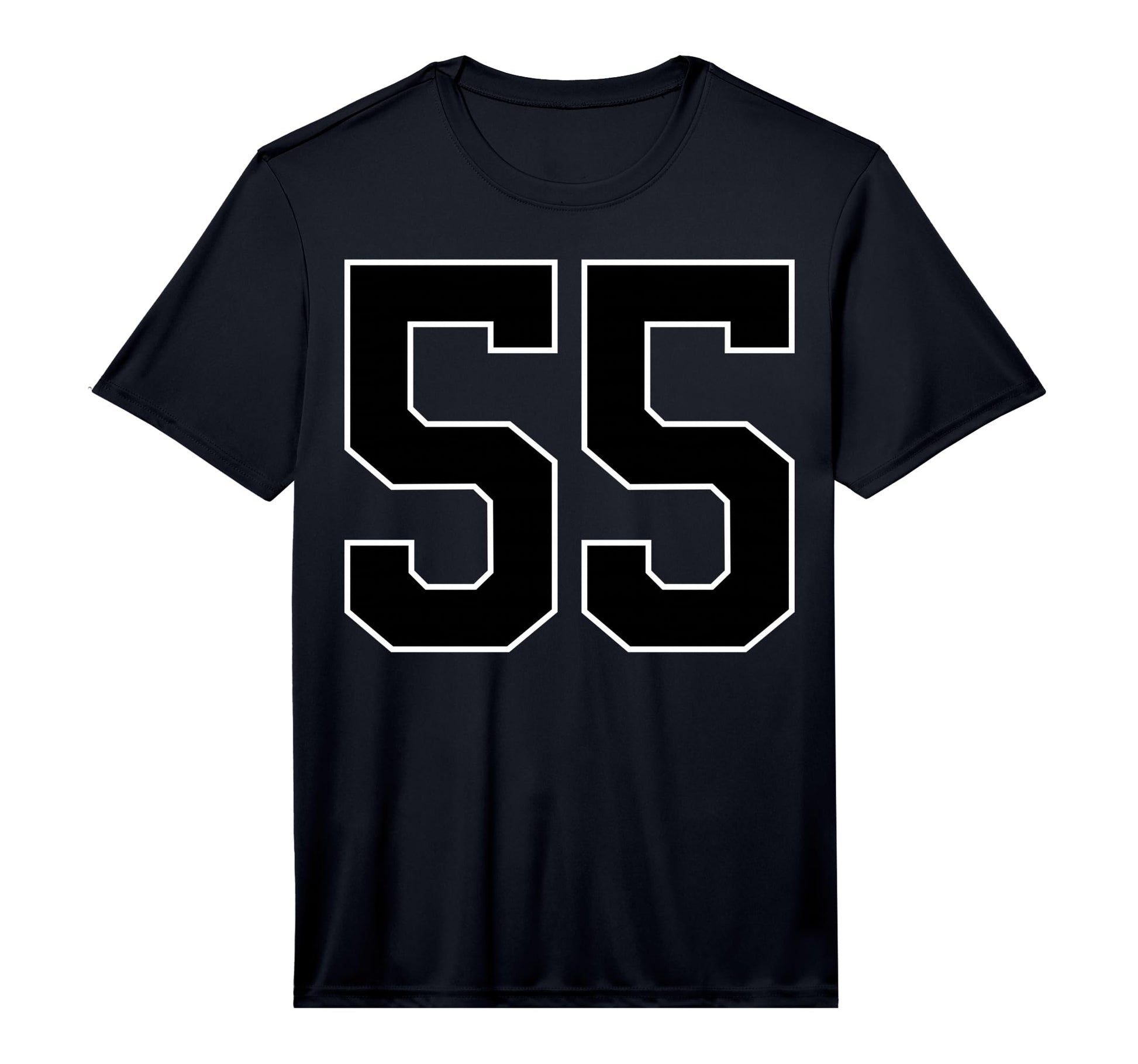Black Sports Team Number 55 Fan T-Shirt - Casual Everyday Wear for Adults - T-Shirt, Sweatshirt, Hoodie