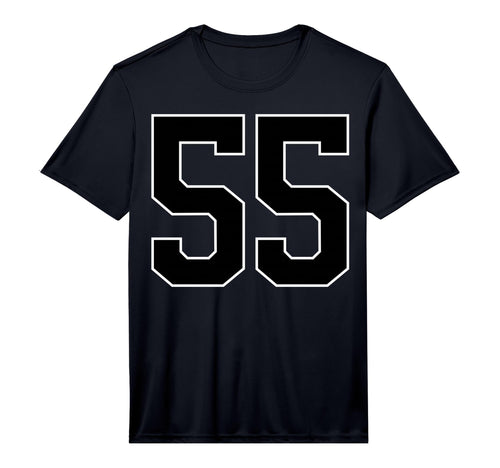 Black Sports Team Number 55 Fan T-Shirt - Casual Everyday Wear for Adults - T-Shirt, Sweatshirt, Hoodie