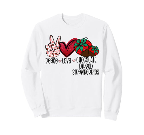 Peace Love Chocolate Dipped Sweatshirt - Novelty Apparel for Adults - T-Shirt, Sweatshirt, Hoodie