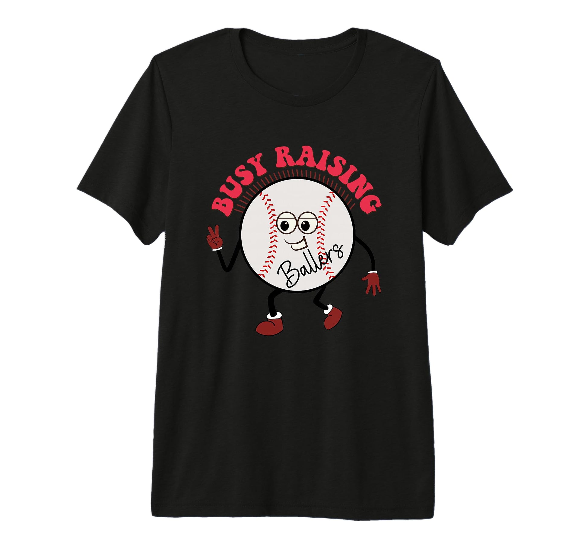 Busy Raising Ballers Fun Baseball Art Tri T-Shirt - Graphic Print Unisex - T-Shirt, Sweatshirt, Hoodie