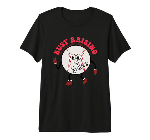 Busy Raising Ballers Fun Baseball Art Tri T-Shirt - Graphic Print Unisex - T-Shirt, Sweatshirt, Hoodie