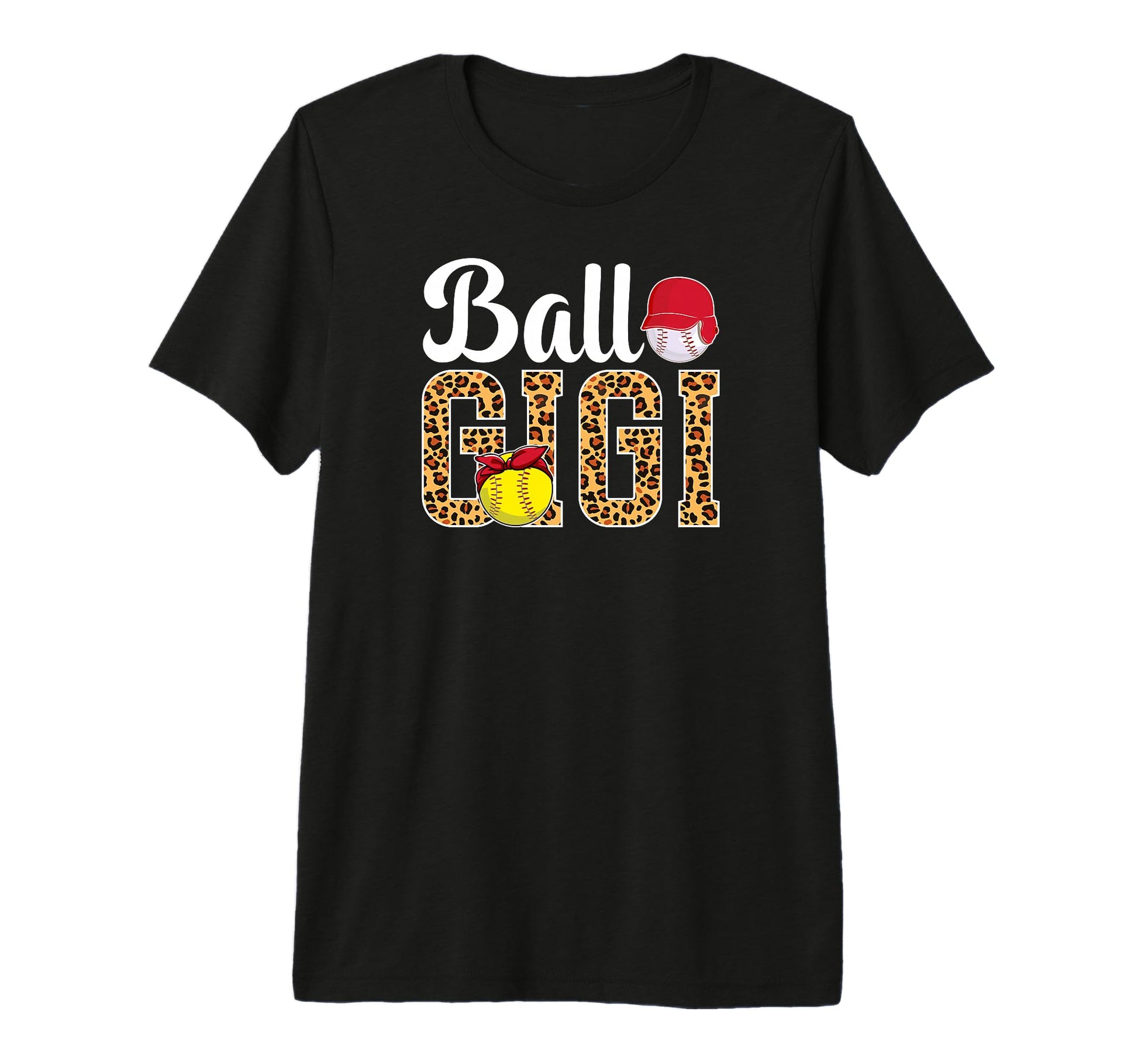 Ball Gigi Leopard Softball Baseball T-Shirt - Minimalist Print Men Women - T-Shirt, Sweatshirt, Hoodie