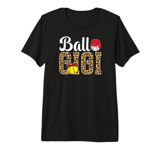 Ball Gigi Leopard Softball Baseball T-Shirt - Minimalist Print Men Women - T-Shirt, Sweatshirt, Hoodie