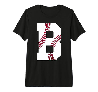 B Baseball Initial Personalized Letter T-Shirt - Novelty Apparel Unisex - T-Shirt, Sweatshirt, Hoodie
