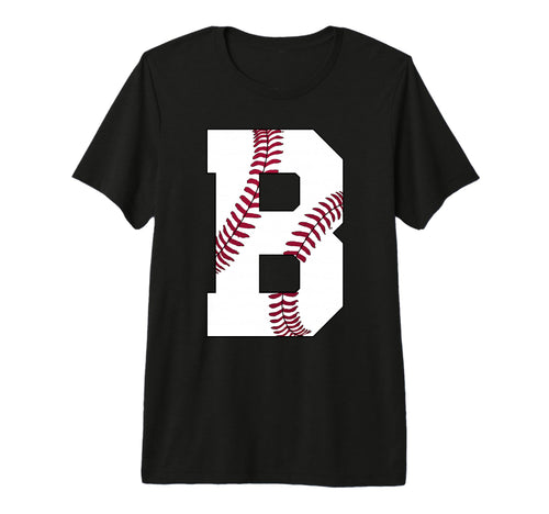 B Baseball Initial Personalized Letter T-Shirt - Novelty Apparel Unisex - T-Shirt, Sweatshirt, Hoodie
