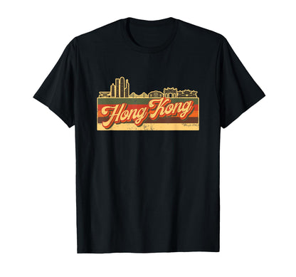 Hong Kong Skyline Stripes Cantonese T-Shirt - Novelty Apparel for Adults - T-Shirt, Sweatshirt, Hoodie