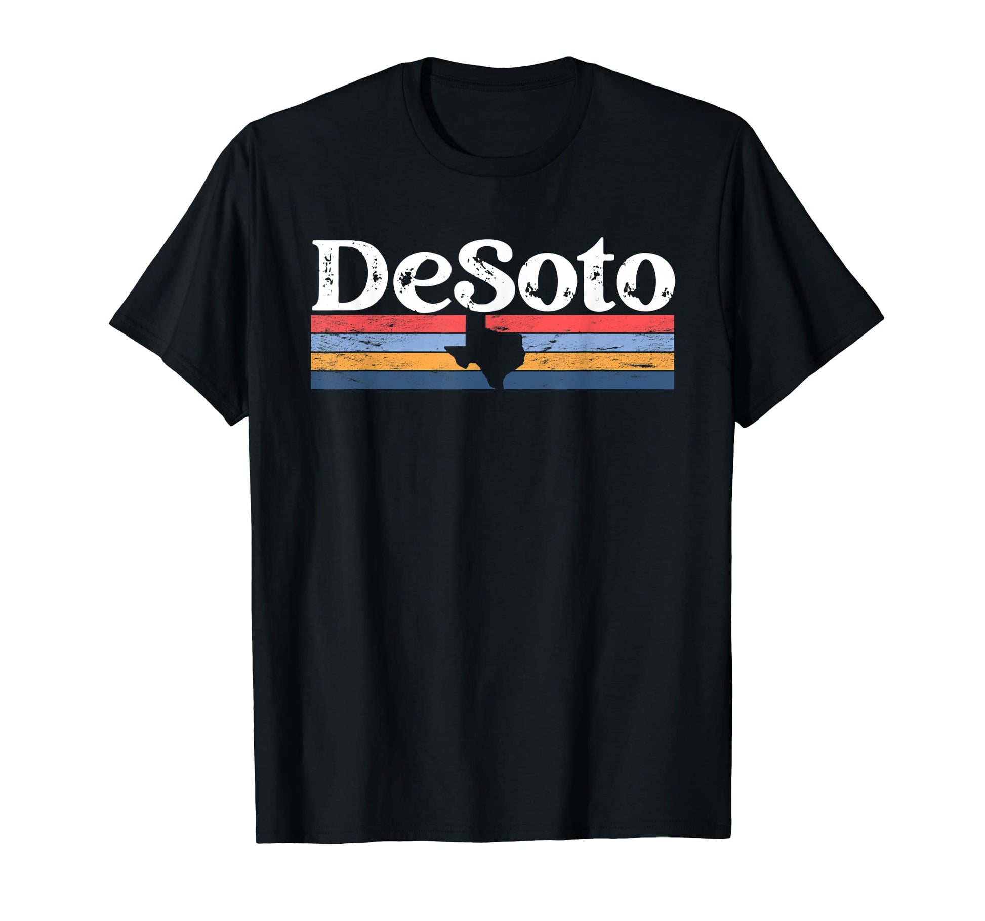 Desoto Texas Tx Stripes State 70S Color T-Shirt - Unique Graphic Unisex - T-Shirt, Sweatshirt, Hoodie
