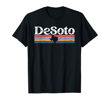 Desoto Texas Tx Stripes State 70S Color T-Shirt - Unique Graphic Unisex - T-Shirt, Sweatshirt, Hoodie