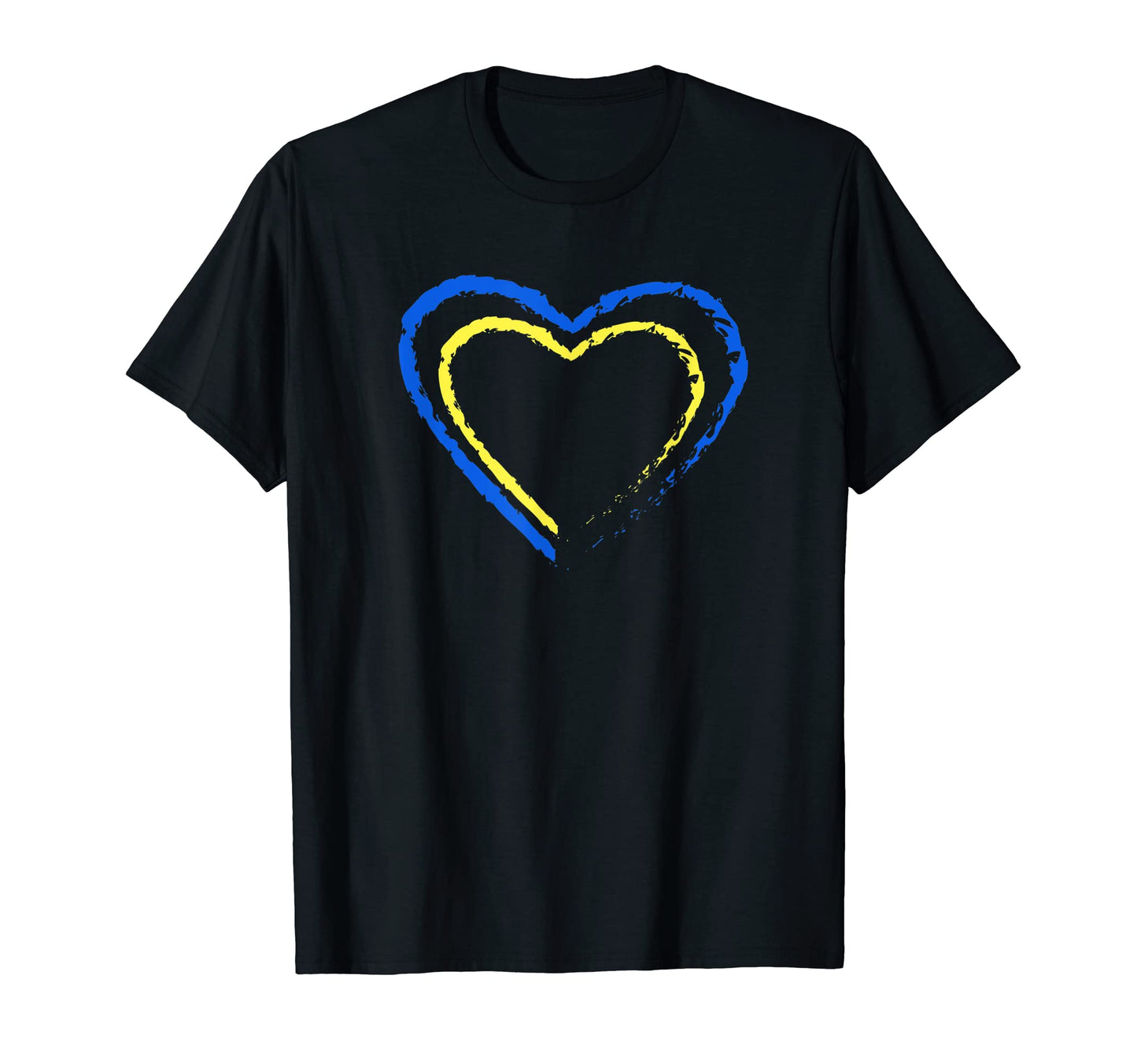 Ukrainian Heart Flag Colors Blue Yellow T-Shirt - Minimalist Print Unisex - T-Shirt, Sweatshirt, Hoodie