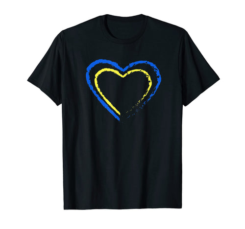 Ukrainian Heart Flag Colors Blue Yellow T-Shirt - Minimalist Print Unisex - T-Shirt, Sweatshirt, Hoodie