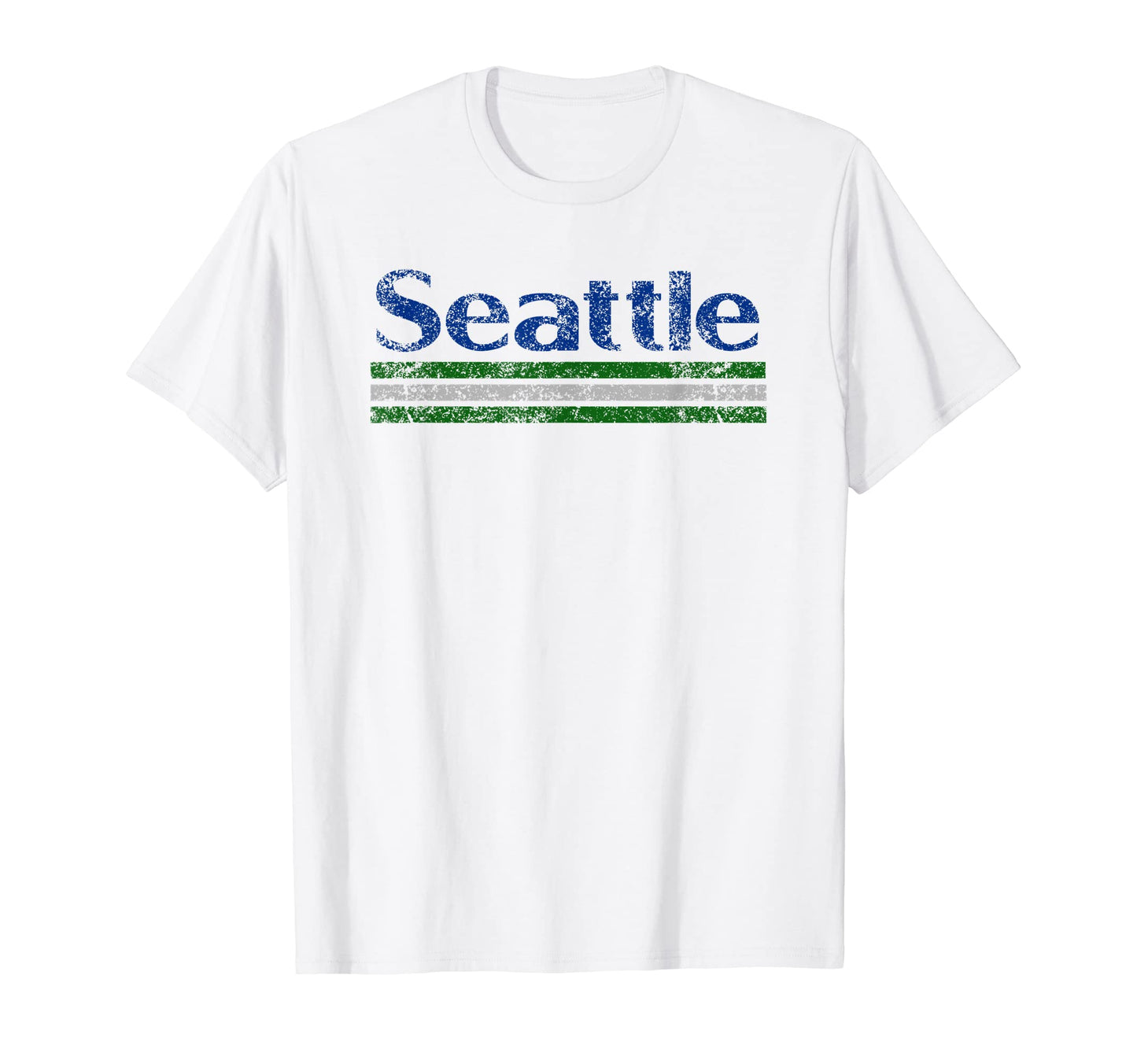 Seattle Washington Weathered Stripe T-Shirt - Graphic Print Men Women - T-Shirt, Sweatshirt, Hoodie