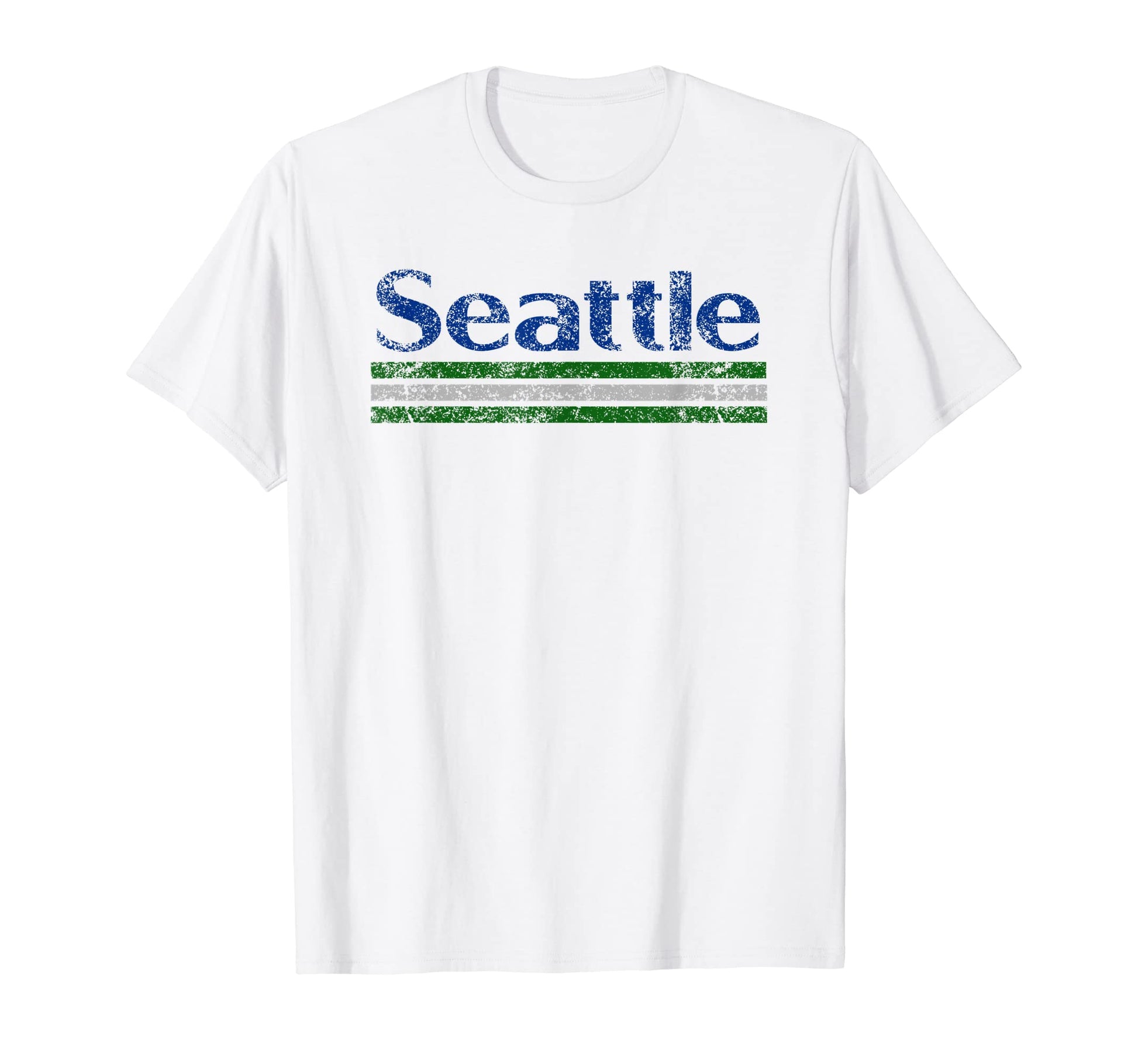 Seattle Washington Weathered Stripe T-Shirt - Graphic Print Men Women - T-Shirt, Sweatshirt, Hoodie