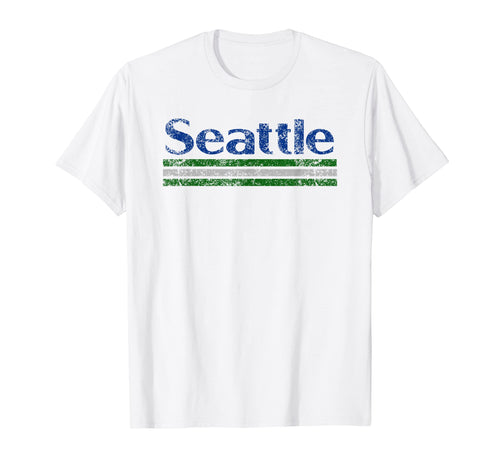 Seattle Washington Weathered Stripe T-Shirt - Graphic Print Men Women - T-Shirt, Sweatshirt, Hoodie