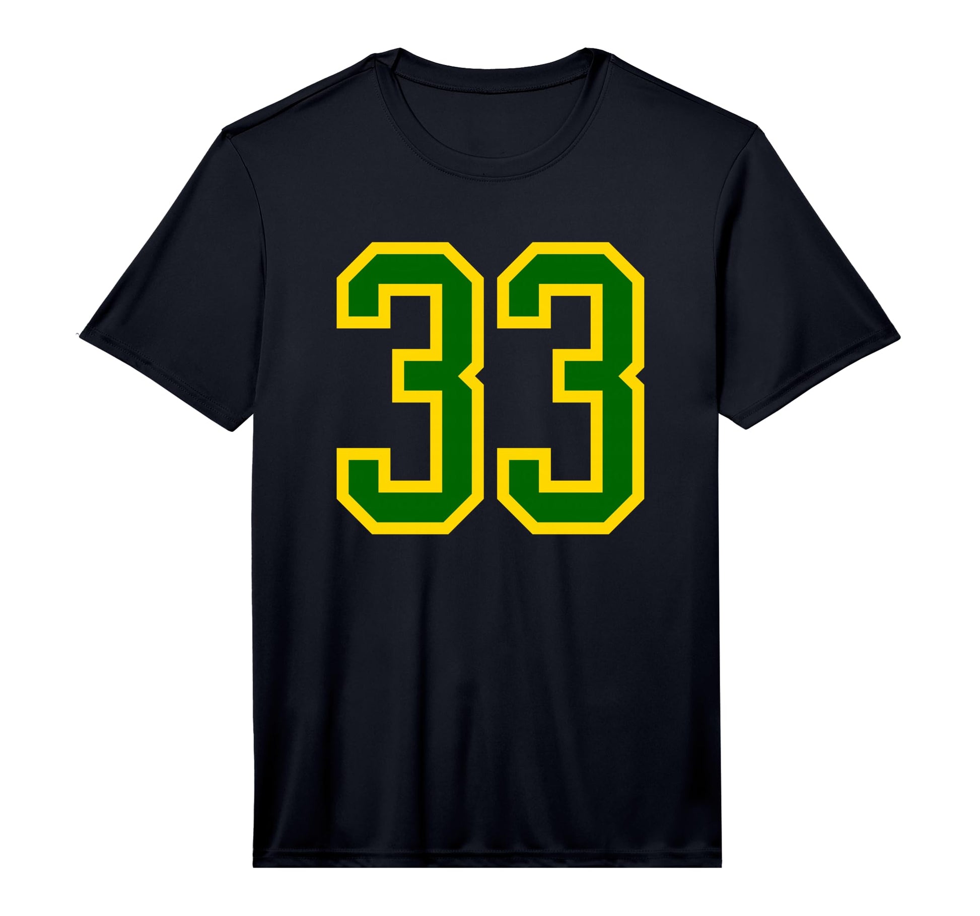 Green Yellow Sports Team Number 33 T-Shirt - Casual Everyday Wear Unisex - T-Shirt, Sweatshirt, Hoodie