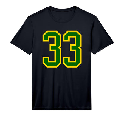 Green Yellow Sports Team Number 33 T-Shirt - Casual Everyday Wear Unisex - T-Shirt, Sweatshirt, Hoodie