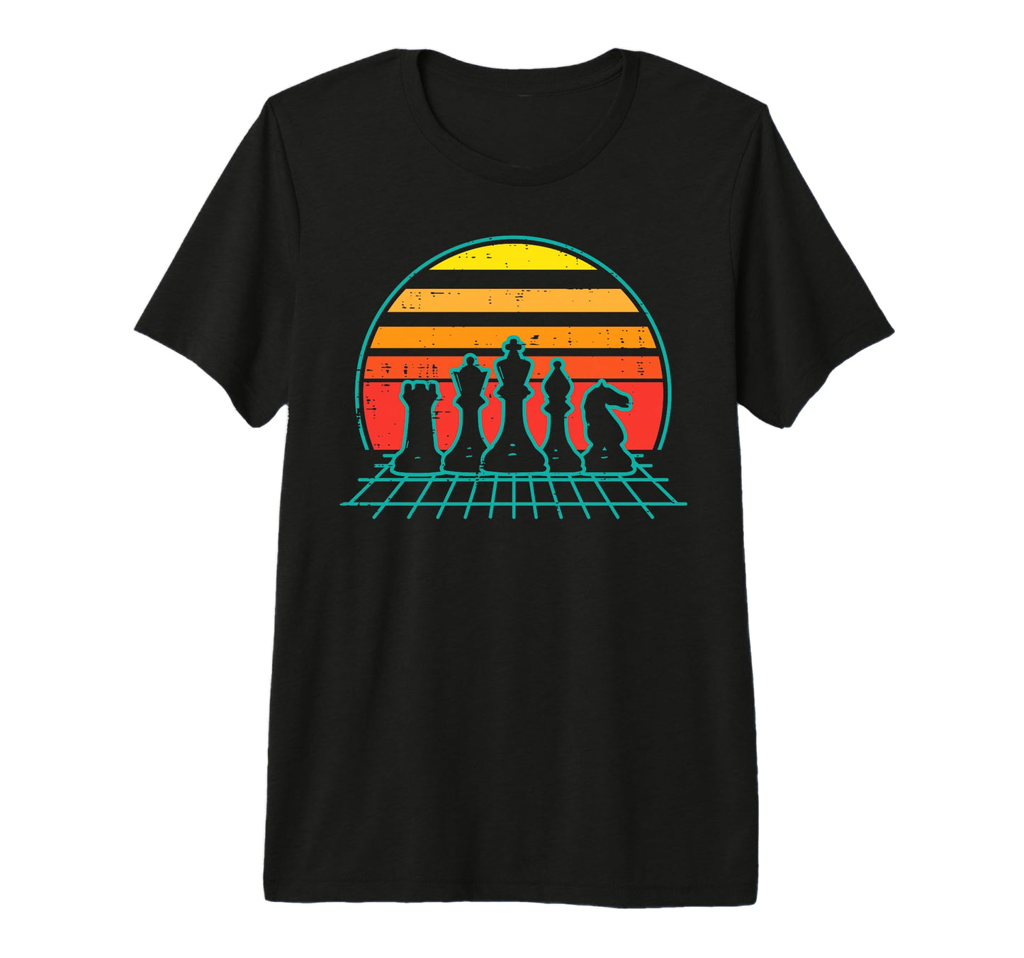 Chess Pieces Vaporwave Aesthetic 80S T-Shirt - Aesthetic Graphic Unisex - T-Shirt, Sweatshirt, Hoodie
