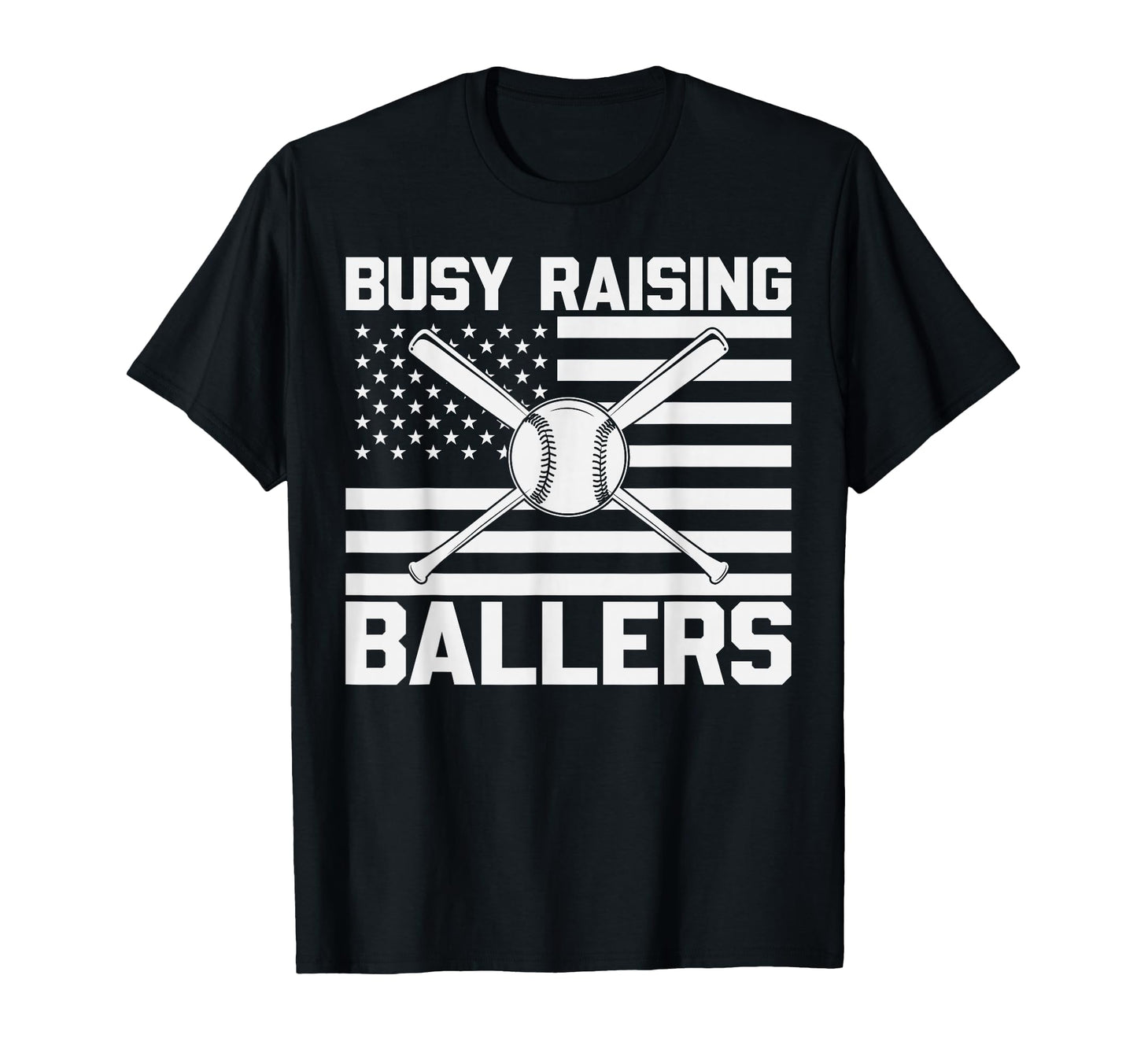 Busy Raising Ballers Baseball Mom Dad T-Shirt - Novelty Apparel for Adults - T-Shirt, Sweatshirt, Hoodie