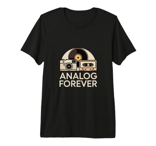 Analog Forever Camera Cassette Tri Blend T-Shirt - Minimalist Print Unisex - T-Shirt, Sweatshirt, Hoodie