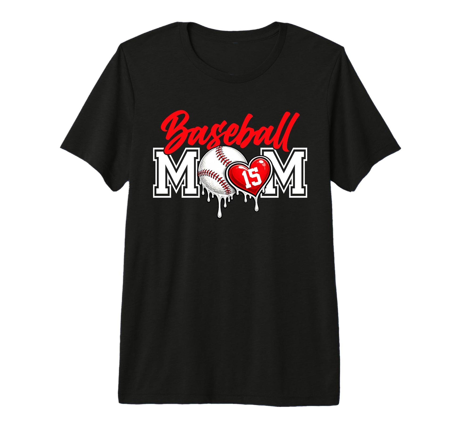 Personalized Proud Mom Jersey Number 15 T-Shirt - Graphic Print Unisex - T-Shirt, Sweatshirt, Hoodie