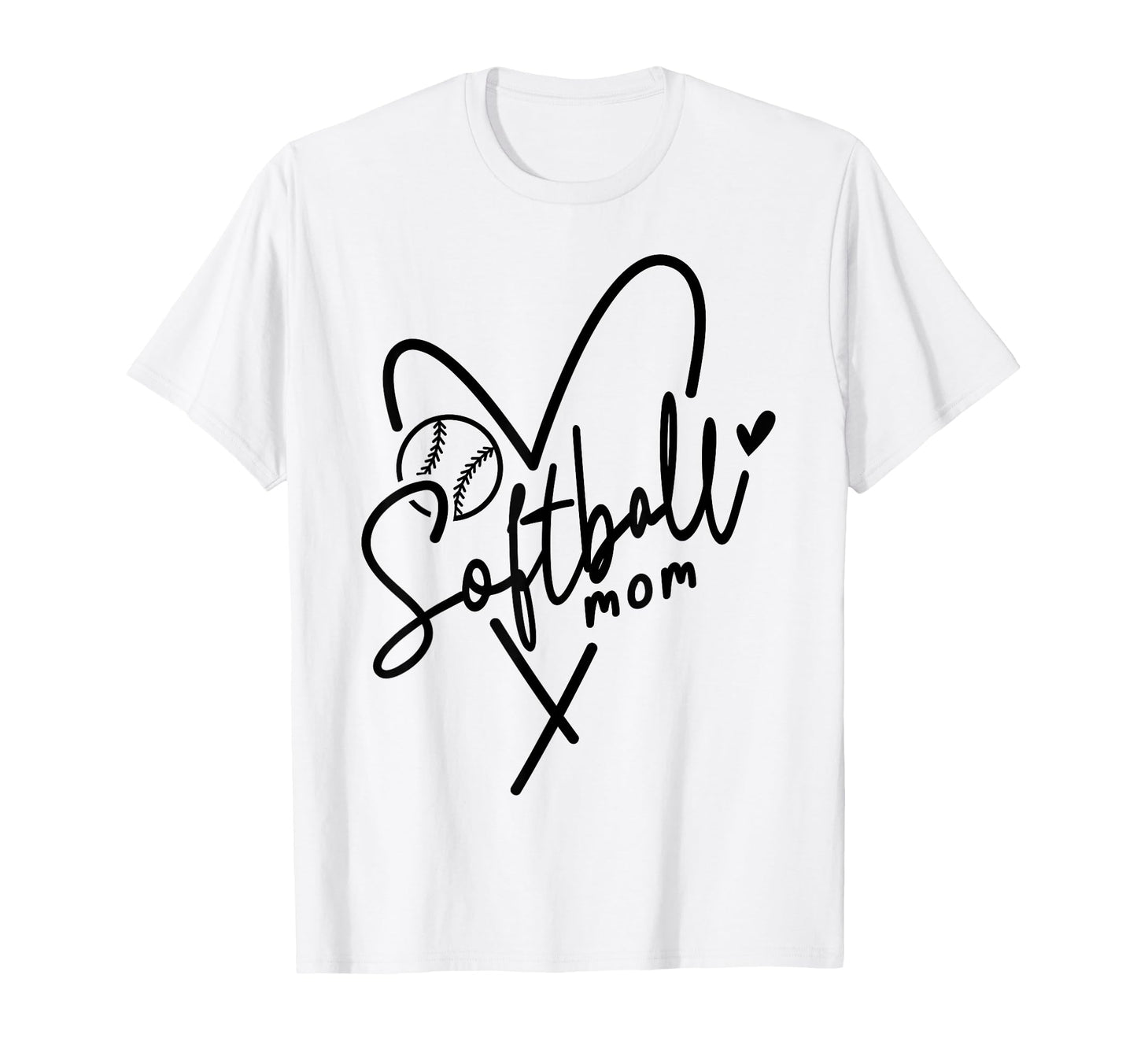 Softball Mom Player Team Mama Sports T-Shirt - Custom Art Print for Adults - T-Shirt, Sweatshirt, Hoodie